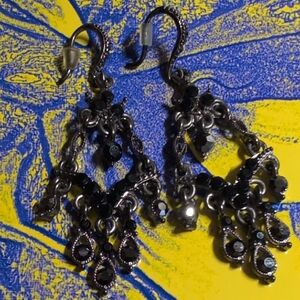 Elegant Black Chandelier Earrings